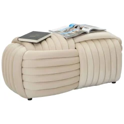 Panca design crema 90x45x45h cm - Calcea