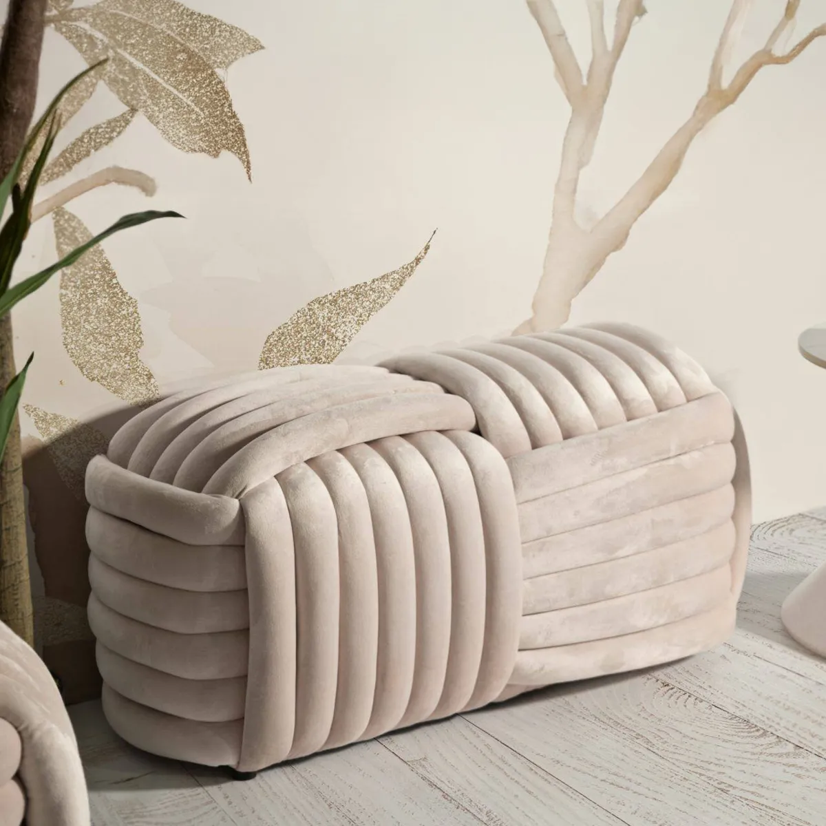 Panche > Dmora Panca design 90x45x45h cm - Calcea Rosa