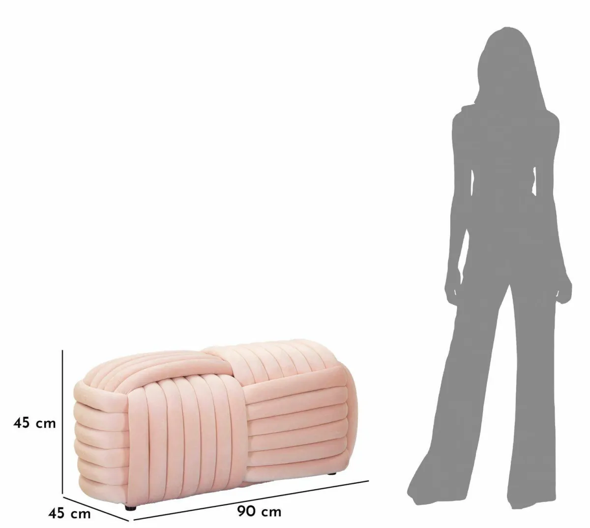 Panche > Dmora Panca design 90x45x45h cm - Calcea Rosa