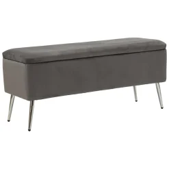 Panca elegante grigia e argento 112x42x50h cm - Aiano