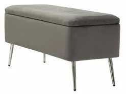 Panca elegante grigia e argento 112x42x50h cm - Aiano
