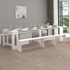 Panche > Dmora Panca estensibile bianca lucida 290x25x45h cm - Quedan Bianco Lucido