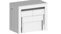 Panche > Dmora Panca estensibile bianca lucida 290x25x45h cm - Quedan Bianco Lucido