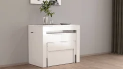 Panche > Dmora Panca estensibile bianca lucida 290x25x45h cm - Quedan Bianco Lucido