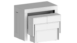 Panche > Dmora Panca estensibile bianca lucida 290x25x45h cm - Quedan Bianco Lucido