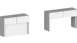Panche > Dmora Panca estensibile bianca lucida 290x25x45h cm - Quedan Bianco Lucido