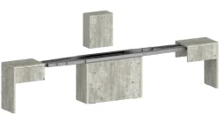 Panca estensibile cemento 290x25x45h cm - Yutu