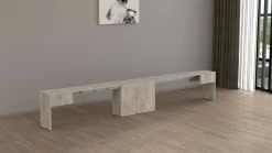 Panca estensibile cemento 290x25x45h cm - Yutu