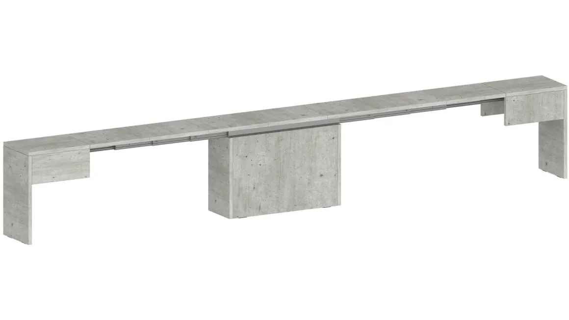 Panca estensibile cemento 290x25x45h cm - Yutu