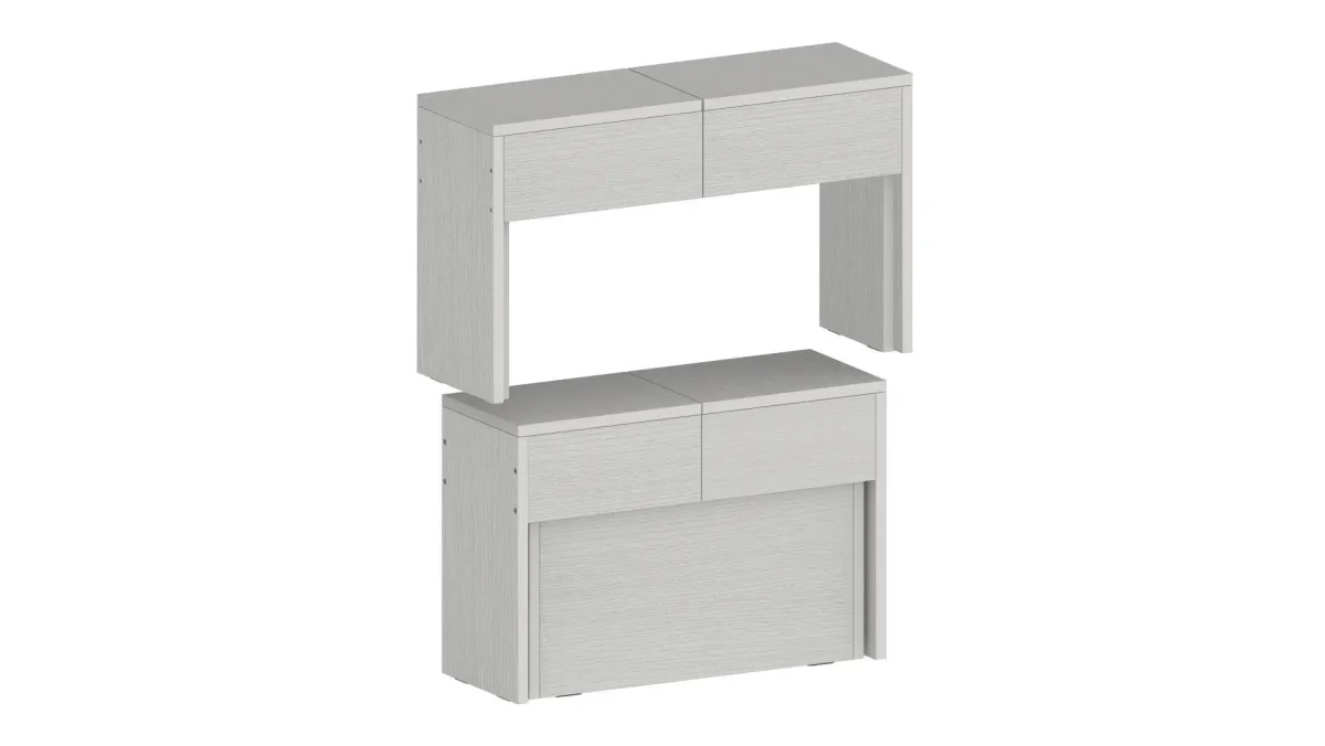 Panche > Dmora Panca estensibile da pranzo bianca lucida 290x25x45h cm - Quedan Bianco