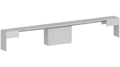 Panche > Dmora Panca estensibile da pranzo bianca lucida 290x25x45h cm - Quedan Bianco