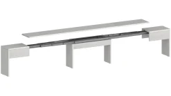 Panche > Dmora Panca estensibile da pranzo bianca lucida 290x25x45h cm - Quedan Bianco
