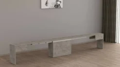 Panche > Dmora Panca grigia allungabile 290x25x45h cm - Yutu Grigio