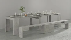 Panche > Dmora Panca grigia allungabile 290x25x45h cm - Yutu Grigio