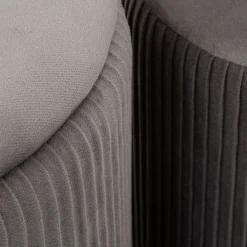 Panca Grigio Scuro oro con due Sgabelli, Panca Contenitore Materiale Struttura in Metallo 80x37x42h cm, Colore Seduta Grigio - Soroti