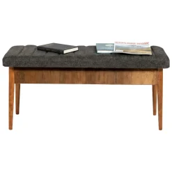 Panche > Dmora Panca Marrone Noce blu Peso Supportato 130 kg Colore Struttura blu 110x40x48h cm, Altezza Seduta 48 cm - Arielli Blu, Marrone Noce