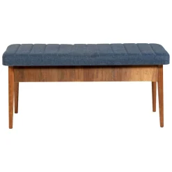 Panche > Dmora Panca Marrone Noce blu Peso Supportato 130 kg Colore Struttura blu 110x40x48h cm, Altezza Seduta 48 cm - Arielli Blu, Marrone Noce