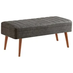 Panche|Salotto > Dmora Panca Marrone Noce Nero Antracite Peso Supportato 130 kg Colore Struttura Nero 105x40x49h cm, Altezza Seduta 40 cm - Falcon Nero Antracite, Marrone Noce