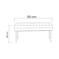 Panca Marrone Noce Nero Antracite Peso Supportato 130 kg Colore Struttura Nero 110x40x48h cm, Altezza Seduta 48 cm - Arielli