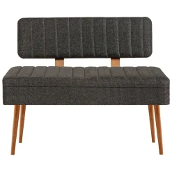 Panca Marrone Quercia Nero Antracite Peso Supportato 150 kg Colore Struttura Nero 105x40x85h cm, Altezza Seduta 40 cm - Barthelemy