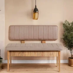 Panche > Dmora Panca Marrone Quercia Rosa Peso Supportato 150 kg Colore Struttura Rosa 110x40x85h cm, Altezza Seduta 51 cm - Salento Rosa, Marrone Quercia