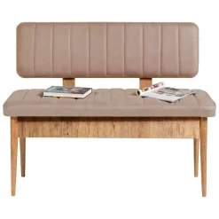 Panche > Dmora Panca Marrone Quercia Rosa Peso Supportato 150 kg Colore Struttura Rosa 110x40x85h cm, Altezza Seduta 51 cm - Salento Rosa, Marrone Quercia