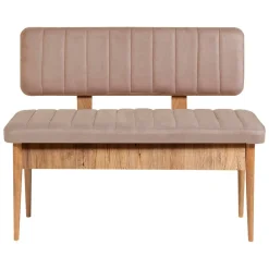Panche > Dmora Panca Marrone Quercia Rosa Peso Supportato 150 kg Colore Struttura Rosa 110x40x85h cm, Altezza Seduta 51 cm - Salento Rosa, Marrone Quercia