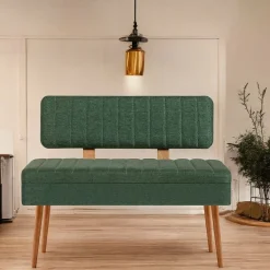 Panca Marrone Quercia Verde Peso Supportato 150 kg Colore Struttura Verde 105x40x85h cm, Altezza Seduta 40 cm - Barthelemy