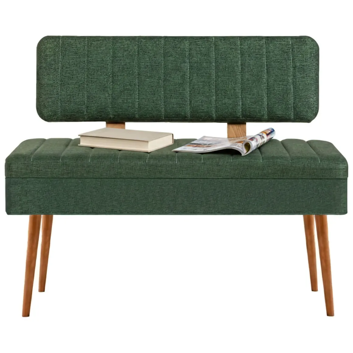 Panca Marrone Quercia Verde Peso Supportato 150 kg Colore Struttura Verde 105x40x85h cm, Altezza Seduta 40 cm - Barthelemy