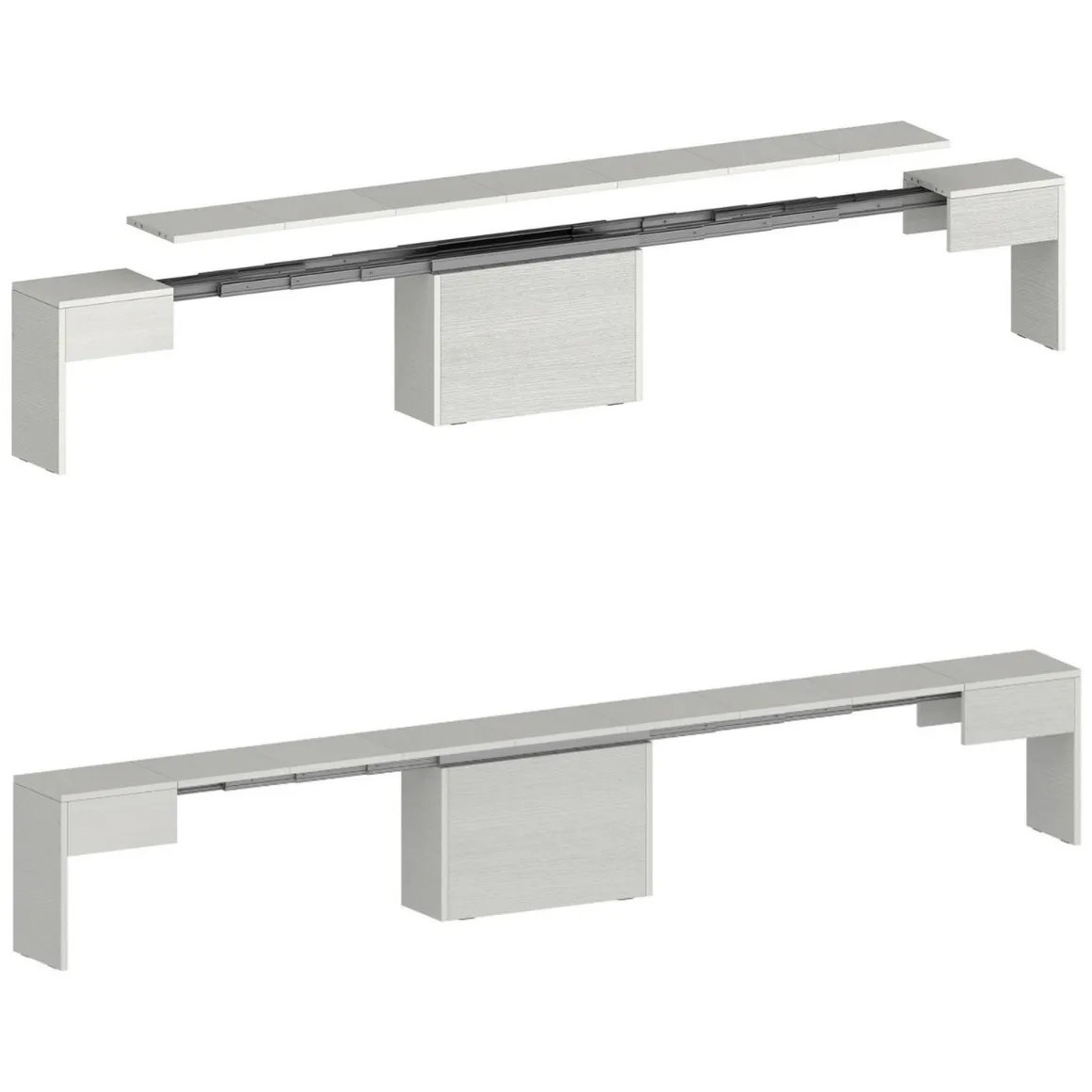 Panca moderna estensibile bianca 290x25x45h cm - Yutu