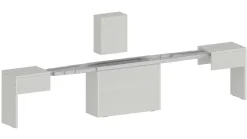 Panca moderna estensibile bianca 290x25x45h cm - Yutu