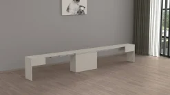 Panca moderna estensibile bianca 290x25x45h cm - Yutu