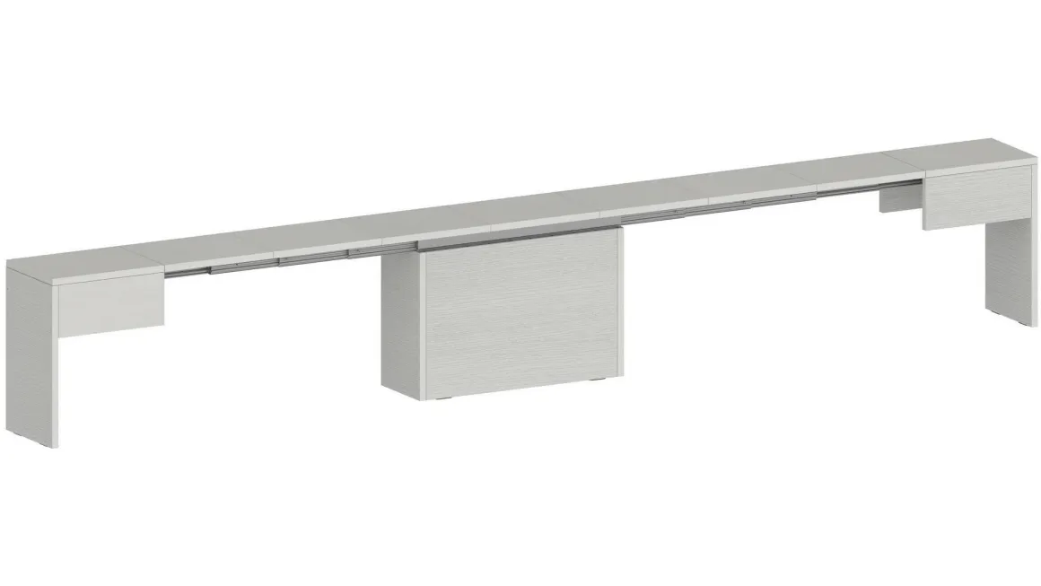 Panca moderna estensibile bianca 290x25x45h cm - Yutu