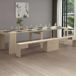 Panche > Dmora Panca olmo estensibile 290x25x45h cm - Yutu Marrone Olmo