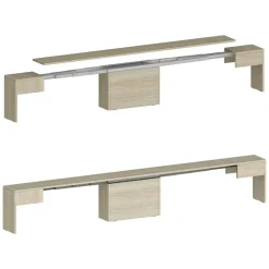 Panche > Dmora Panca olmo estensibile 290x25x45h cm - Yutu Marrone Olmo