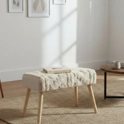 Panche > Dmora Panca piccola bianca 66x34x42h cm - Art Bianco
