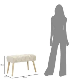 Panche > Dmora Panca piccola bianca 66x34x42h cm - Art Bianco