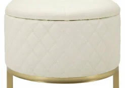 Panca shabby bianca e oro 120x40x43h cm - Golfo