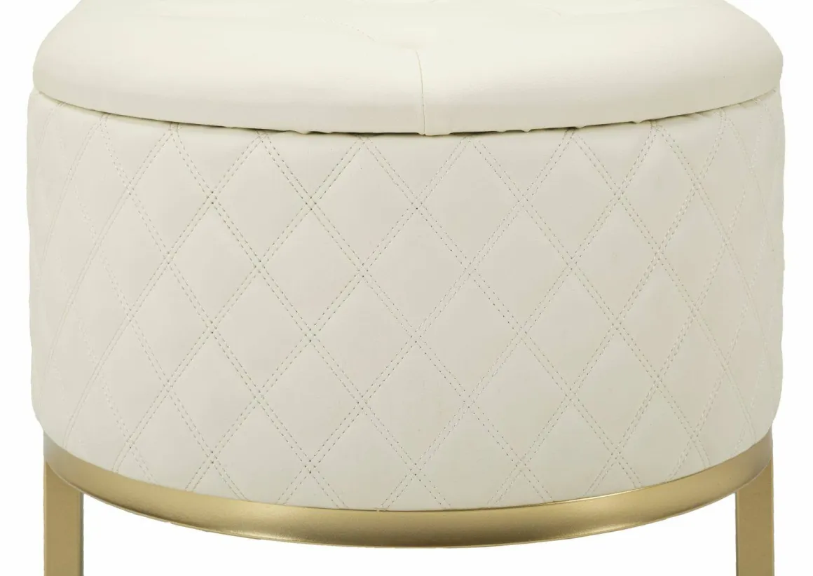Panca shabby bianca e oro 120x40x43h cm - Golfo
