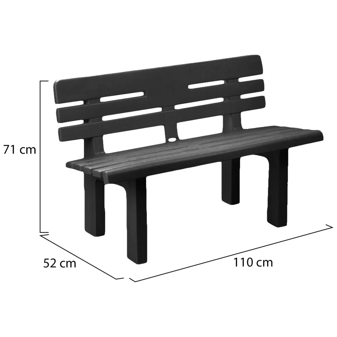 Panchine|Outdoor > Dmora Panchina da esterno Alim, 110x52h71 cm, Bianco