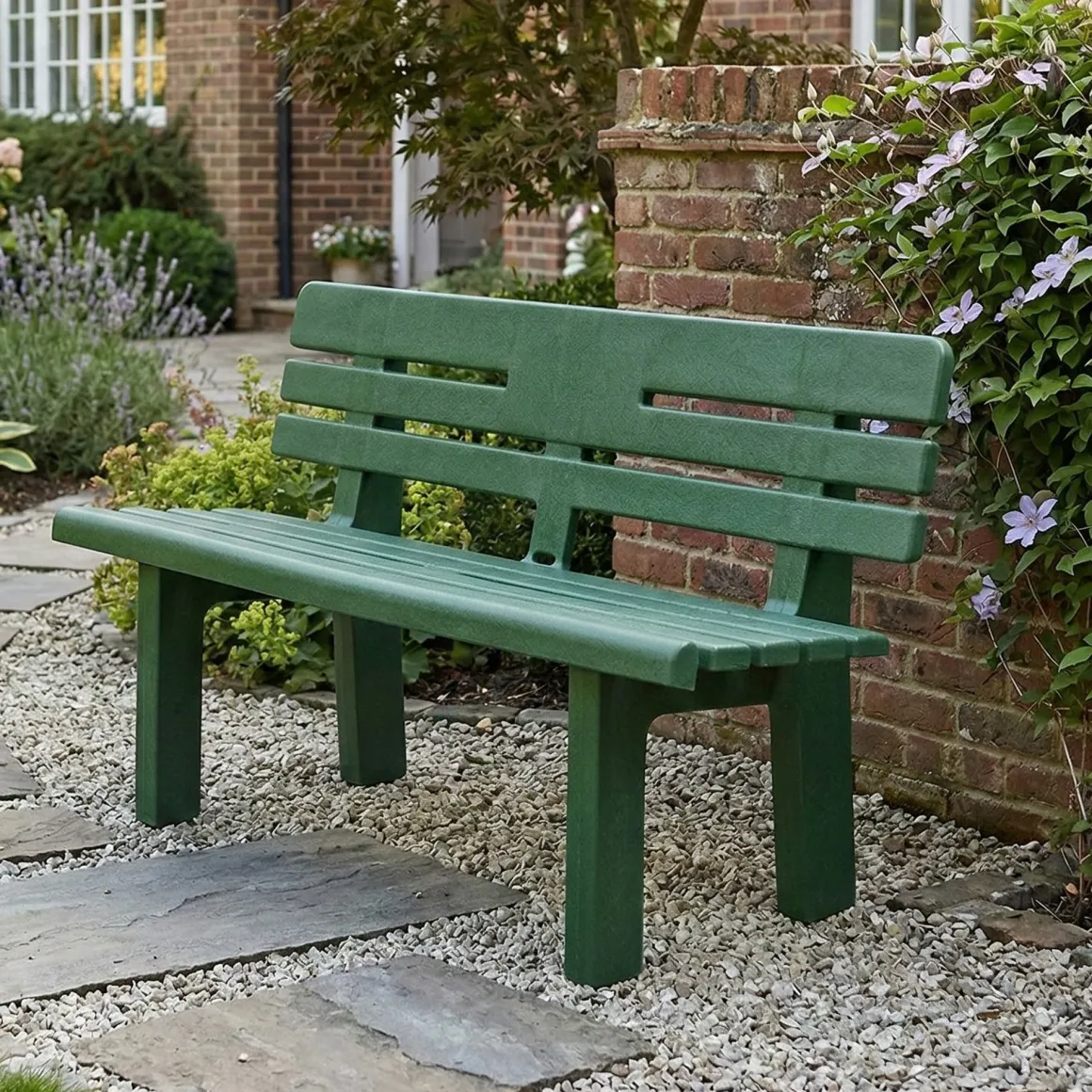 Panchina da esterno Alim, 110x52h71 cm, Verde