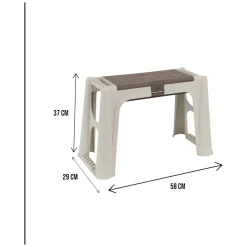 Panchine|Outdoor > Dmora Panchina da esterno Barry, 58x29h37 cm, e Marrone Beige
