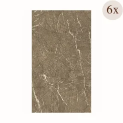 Pannello Decorativo Beige Marmo set da 6, Facile da Tagliare, Facile da Installare Texture Realistica 60x0.3 cm, Isolante Acustico Scarsa Isolazione