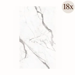 Pannelli Decorativi > Dmora Pannello Decorativo set da 6, Facile da Tagliare, Facile da Installare Texture Realistica 60x0.3 cm, Isolante Acustico Scarsa Isolazione Bianco Marmo