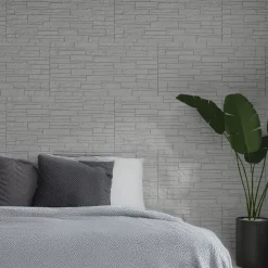 Pannelli Decorativi > Dmora Pannello Decorativo set da 24, Facile da Tagliare, Facile da Installare Texture Realistica 60x2.5 cm, - Nulvi Bianco Quarzite