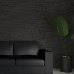 Pannello Decorativo Grigio Ardesia set da 12, Facile da Tagliare, Facile da Installare Texture Realistica 60x2.5 cm, - Torriana