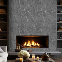 Pannelli Decorativi > Dmora Pannello Decorativo set da 18, Facile da Tagliare, Facile da Installare Texture Realistica 60x0.3 cm, Isolante Acustico Scarsa Isolazione Grigio Marmo