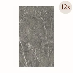 Pannelli Decorativi > Dmora Pannello Decorativo set da 18, Facile da Tagliare, Facile da Installare Texture Realistica 60x0.3 cm, Isolante Acustico Scarsa Isolazione Grigio Marmo