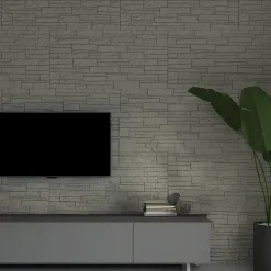 Pannelli Decorativi > Dmora Pannello Decorativo set da 12, Facile da Tagliare, Facile da Installare Texture Realistica 60x2.5 cm, Autoestinguente - Torriana Grigio