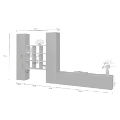 Salotto|Pareti Attrezzate > Dmora Parete attrezzata 3 ante 320cm antracite - Lome Nero Antracite